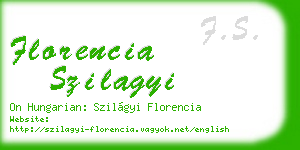 florencia szilagyi business card